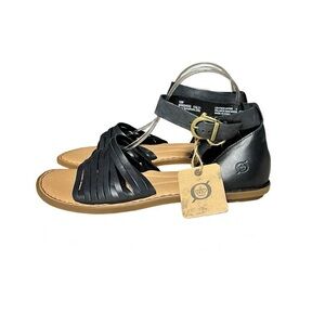 🌻NEW w/tag BORN Black Strappy Leather Margot Sandals Size 10